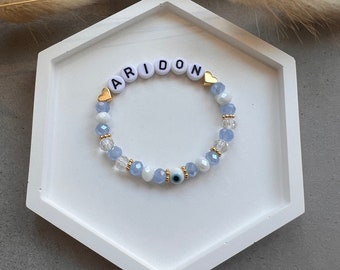 Kids Baby Bracelet Name | birth | Gift | Turkish Eye |Birth Bracelet | personalized | boy |