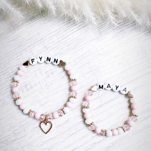 Mother child bracelet with name birth