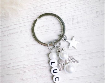 Guardian angel | lucky charm | Baptism | Keychain gift name