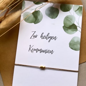 Bracelet avec carte | Texte personnalisé | Baptême | Communion Confirmation |