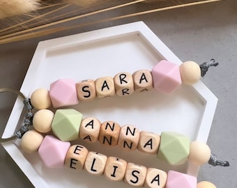 Keychain with 3 names | personalized | Gift | Moving | Wood