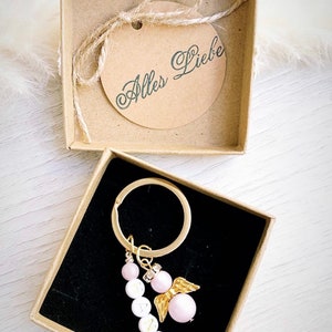 Guardian Angel Gold | lucky charm | Baptism | Keychain with name in gift box with desired text.