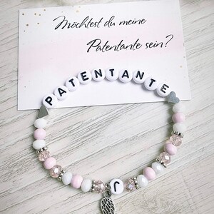 Preciosa pulsera madrina/bautizo con tarjeta y sobre