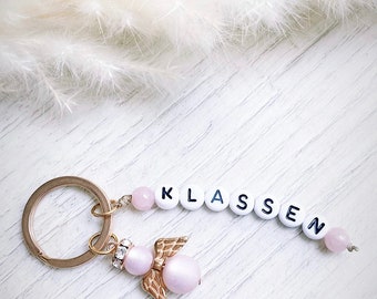 Guardian Angel | Lucky Charm | Christening | Personalized Rose Gold Keychain Gift