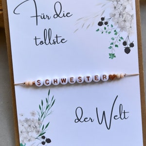 Mejor hermana | Bestia | Mejor amigo | Pulsera con tarjeta | Personalizado | enfermera | Palabra deseada | Regalo