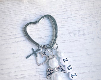 Guardian Angel | Lucky Charm | Christening | Personalized Keychain Gift with Name