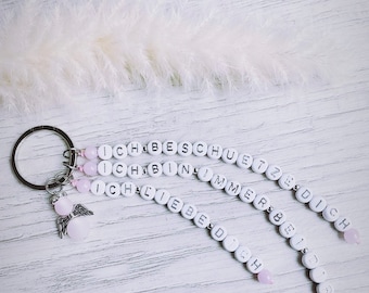 Guardian angel | Lucky charm | Keychain gift with 3 names | Lucky charm