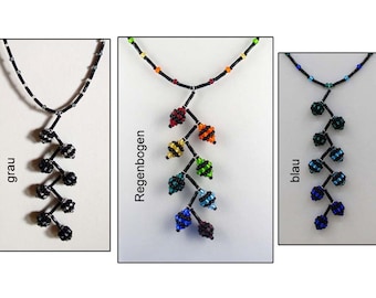 Y-Kette mit beaded beads aus Rocailles + Stiftperlen - 1 Farbe je nach Auswahl