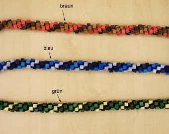 Häkelkette Holzwürfel- 1 Farbe je nach Auswahl!