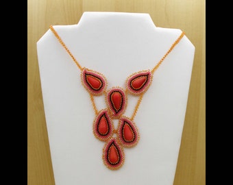 Paisley Necklace "Coral"