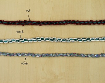 Crochet necklace with pen beads petrol - 1 color depending on the selection!