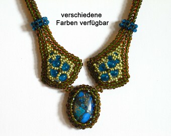 Collier Kate mit Cabochon - verschiedene Farbvariationen