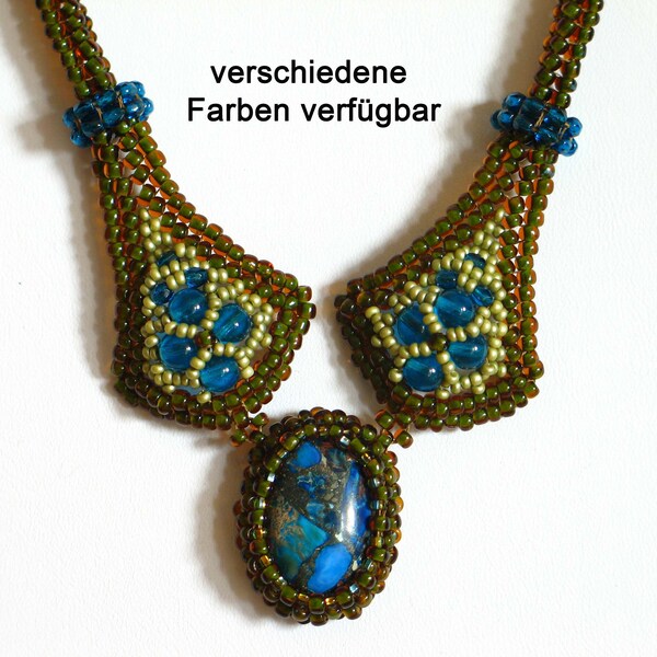 Necklace Kate with cabochon - different color variations