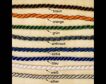 Crochet necklace "Spiral with bugle beads 5 mm" - 1 color depending on selection