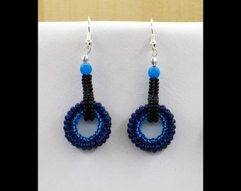 earrings for "paisley agate"; water blue-black