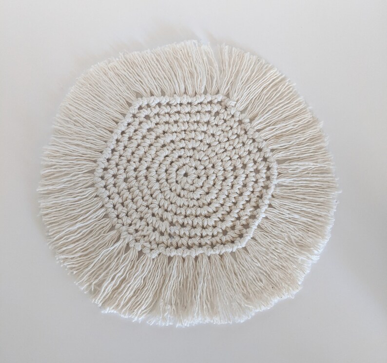 Fringe Crochet Coaster Diffuser Coaster Small Placemat Etsy