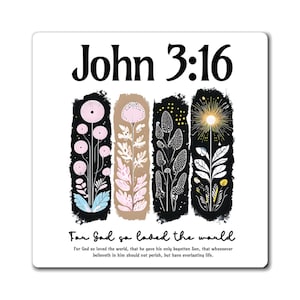 Christian Magnet, Bible Verse Fridge Magnet, Religious Kitchen Decor, Inspirational Religious Gift, Christian Quote Magnet, Scripture Verse