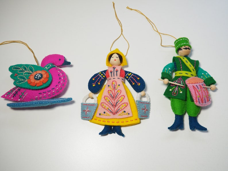 12 Days of Christmas felt ornaments, mmmcrafts image 4