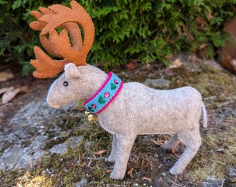 Nordic Reindeer wool felt ornament