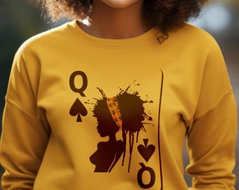 Black Girl Magic Sweatshirt: Queen of Spades Graphic, Black-Owned Shop