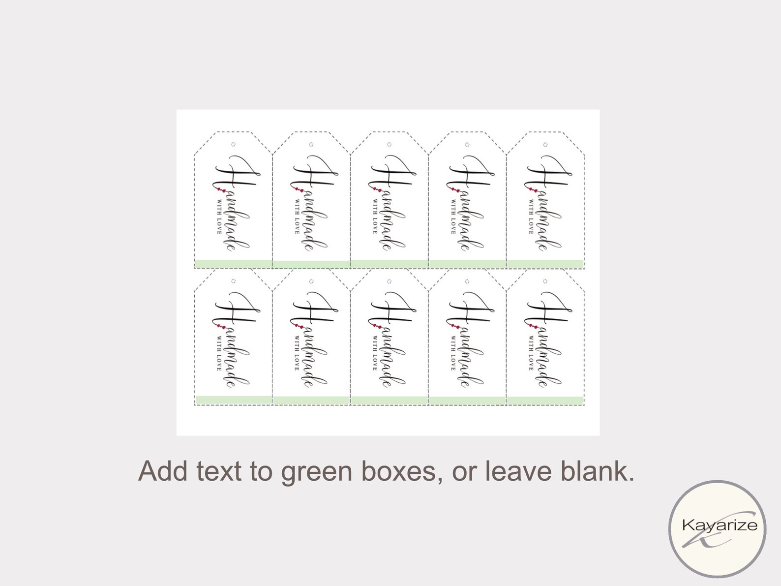 Tags for Handmade Items, Printable and Personalized. Handmade With Love Tags, Gift Tag, Handmade ...