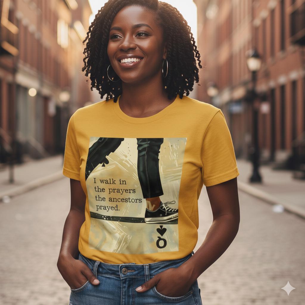 I Walk in Prayers Tee: Black Woman Inspirational Shirt, Melanin