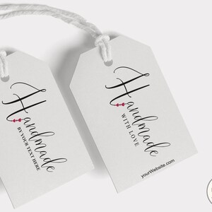 Tags for Handmade Items, Printable and Personalized. Handmade With Love Tags, Gift Tag, Handmade ...