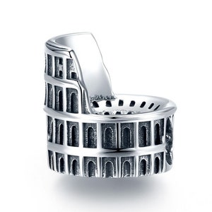 Sterling Silver Roman Colosseum Charm, Big Ben Charm, Travel Charm For European Charm Bracelet, London Charm, European Historical Jewelry Colosseum