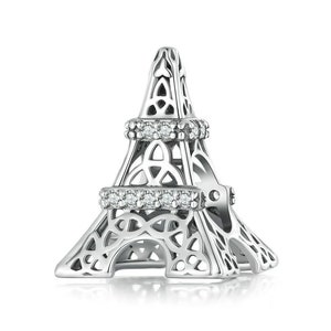 Sterling Silver 3D Eiffel Tower Charm & Pendant Valentine's Gifts, Eiffel Tower Pendant For Paris Necklace Pandora Style, Travel Jewelry Eiffel Tower Charm