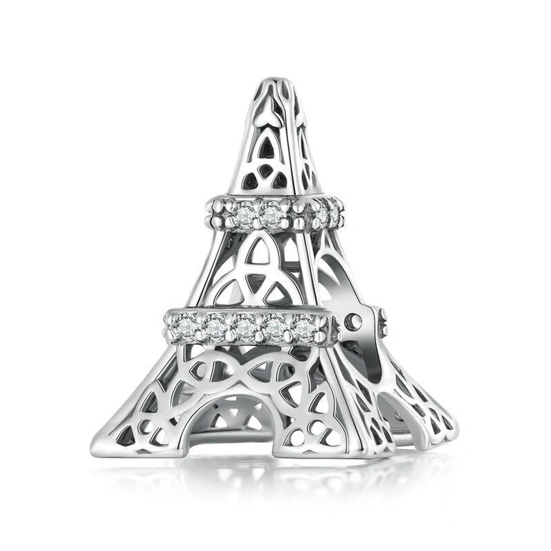 Sterling Silver 3D Eiffel Tower Charm & Pendant Valentine's Gifts, Eiffel Tower Pendant For Paris Necklace Pandora Style, Travel Jewelry Eiffel Tower Charm