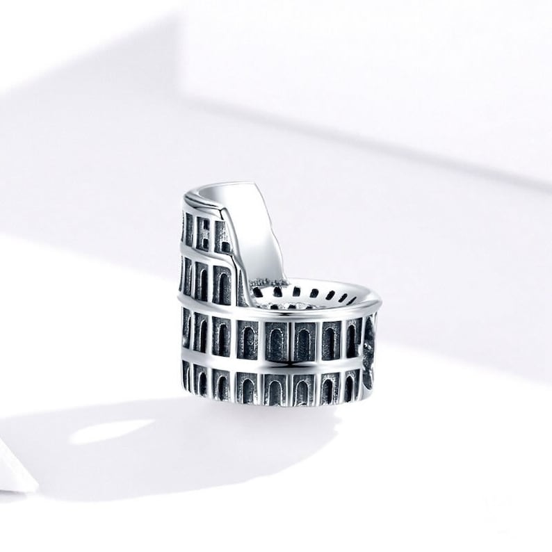 Sterling Silver Roman Colosseum Charm, Big Ben Charm, Travel Charm For European Charm Bracelet, London Charm, European Historical Jewelry image 5