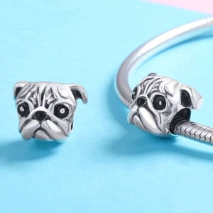 Sterling Silver English Bulldog Charm Fits European Charms Bracelet, Dog Charm For Dog Lovers, Dog Bracelet, Silver Dog Earrings Jewelry image 7