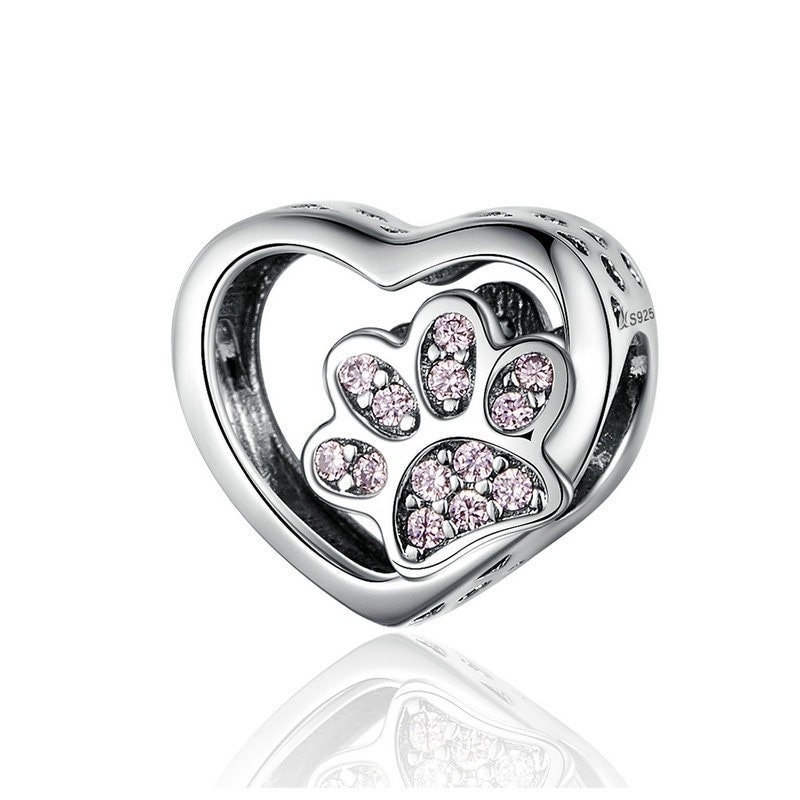 Huellas 100% 925 Huellas De Amuleto De Plata Esterlina Cat Huellas 100% 925 Huellas De Amuleto De Plata Esterlina Cat