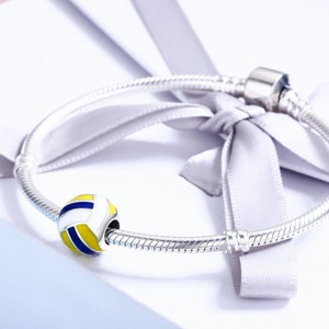 Sterling Silver Beach Volleyball Charm, Silver Charm Fits European Charms Bracelet, Silver Volleyball Jewelry, Sports Charm Birthday Gift image 5