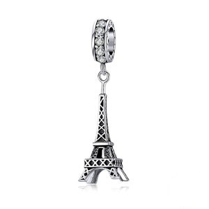 Sterling Silver 3D Eiffel Tower Charm & Pendant Valentine's Gifts, Eiffel Tower Pendant For Paris Necklace Pandora Style, Travel Jewelry Eiffel Tower Pendant