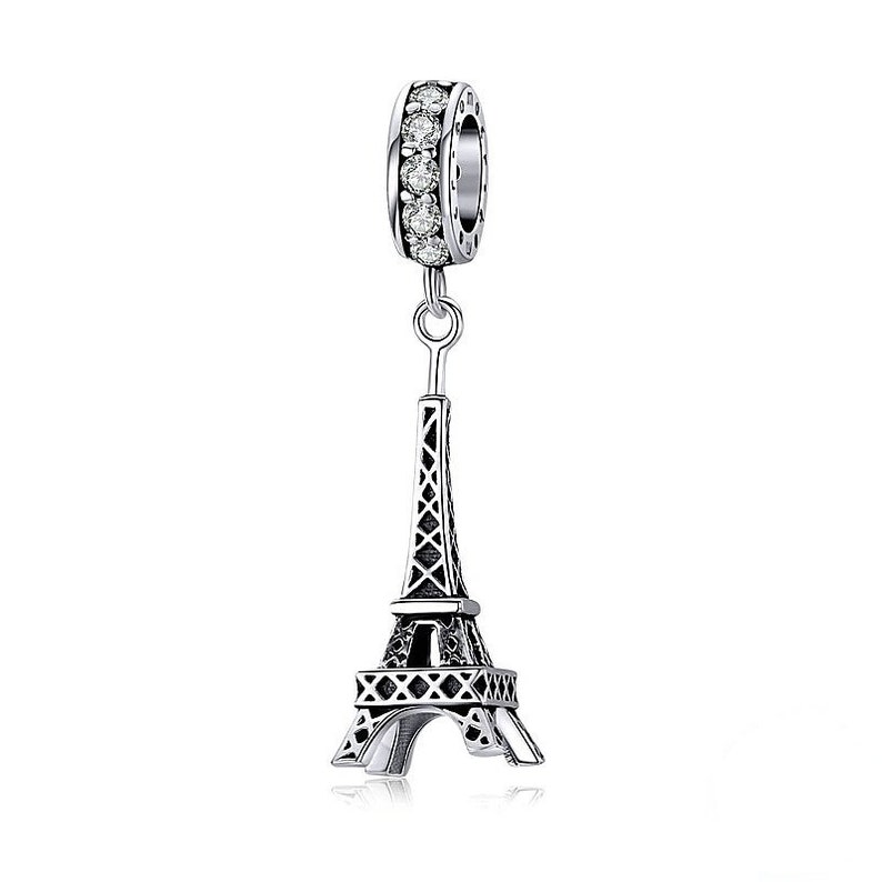 Sterling Silver 3D Eiffel Tower Charm & Pendant Valentine's Gifts, Eiffel Tower Pendant For Paris Necklace Pandora Style, Travel Jewelry Eiffel Tower Pendant