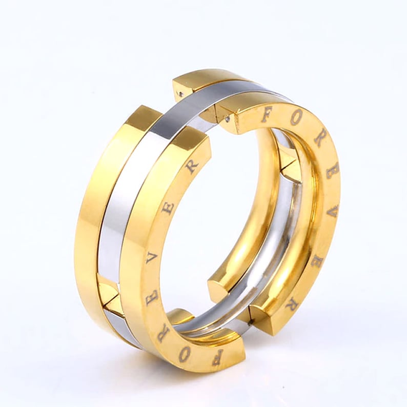 Foldable Infinity Ring Pendant, Stainless Steel Forever Pendant, Infinity Charm, Foldable Ring For Men & Women, Kpop Style Birthday Gift Gold/Silver