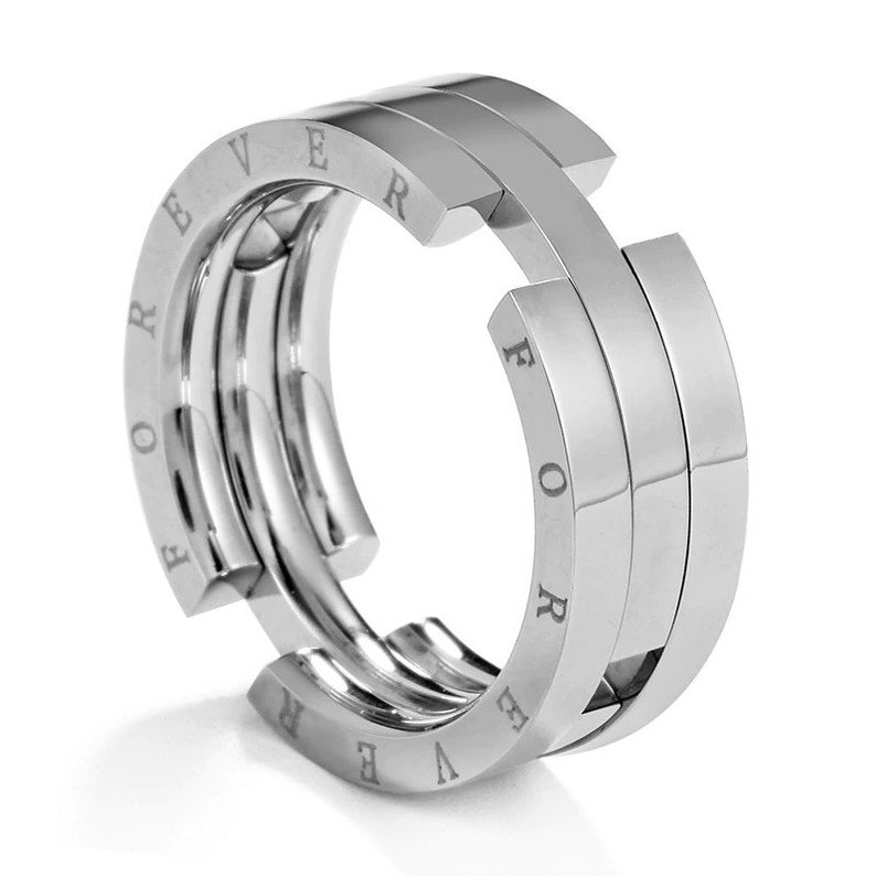 Foldable Infinity Ring Pendant, Stainless Steel Forever Pendant, Infinity Charm, Foldable Ring For Men & Women, Kpop Style Birthday Gift Silver