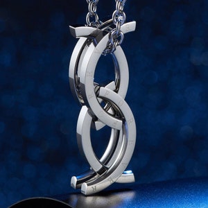Foldable Infinity Ring Pendant, Stainless Steel Forever Pendant, Infinity Charm, Foldable Ring For Men & Women, Kpop Style Birthday Gift image 2