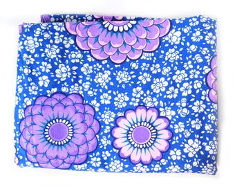 Nuovo 2x Copripiumino Mandala Fiori Colori Vivaci Blu Viola Rosa Bianco Vintage Grandi Piccoli Fiori Anni '70 Retro Camera Bambini Gazebo Camper