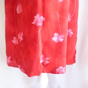 GEORGIA 90s Maxi Skirt Slim Feminine Long Skirt Red Pink Flowers Boho Fashion Summer Skirt Rain Sun Millennium Summer Fashion Women&#39;s Skirt Long