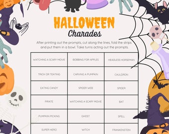 Halloween Charades: Fun & Spooky Printable Digital Game