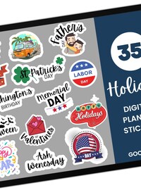 Digital Stickers | HOLIDAY EDITION | Transparent, Pre-cropped | GoodNotes, Notability, iPad/Tablet | Stickers for Holidays & Occasions