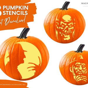 Unforgettable Horror Movie Printable Pumpkin Stencils: PDF Template ...