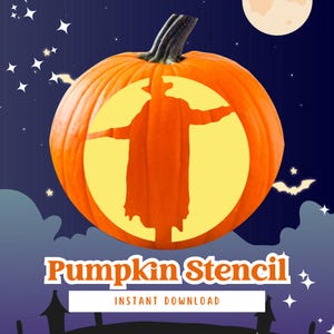 Pumpkin Carving Stencil: Printable Pumpkin Stencil, Jack O&#39; Lantern, Halloween, PDF Template, Instant Digital Download (#025)