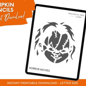 Horror Movie Bundle Printable Pumpkin Carving Stencils: PDF Template ...