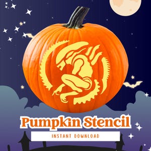 Pumpkin Carving-stencil: afdrukbare pompoenstencil, Jack O&#39; Lantern, Halloween, pdf-sjabloon, instant digitale download (#038)