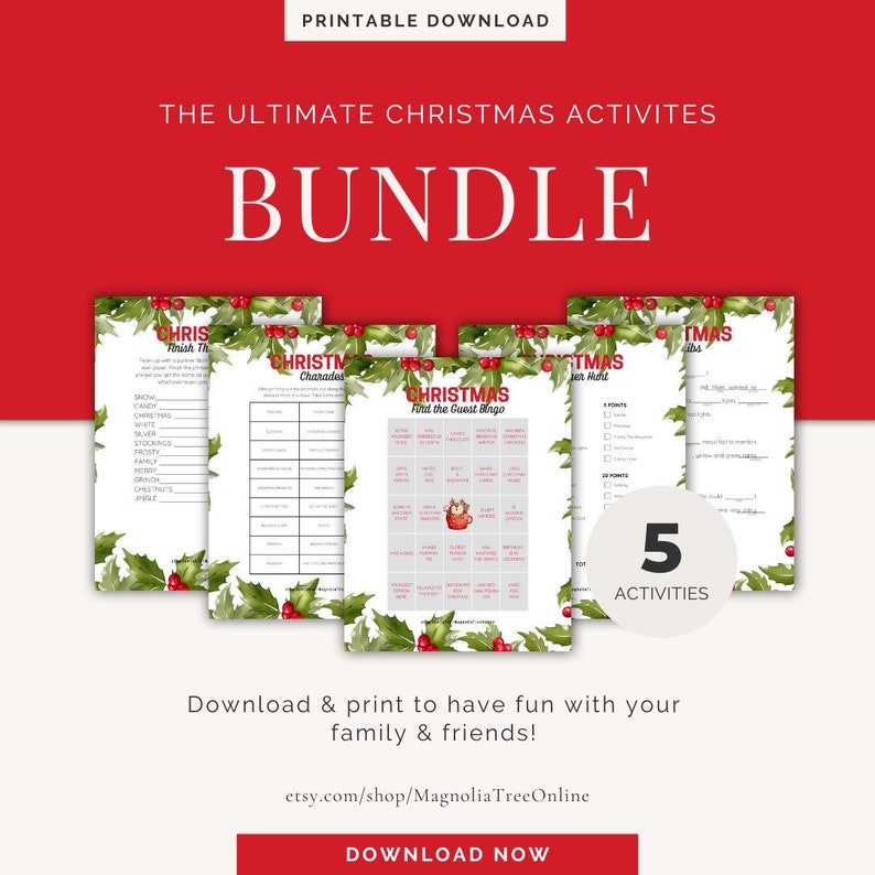 5 Christmas Activity Bundle Christmas Party Games Christmas Game 5-christmas-activity-bundle-christmas-party-games-christmas-game