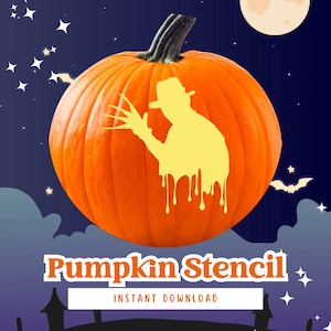 Pumpkin Carving-stencil: afdrukbare pompoenstencil, Jack O&#39; Lantern, Halloween, pdf-sjabloon, instant digitale download (#073)