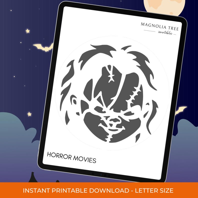 Pumpkin Carving Stencil: Printable Pumpkin Stencil, Jack O' Lantern ...